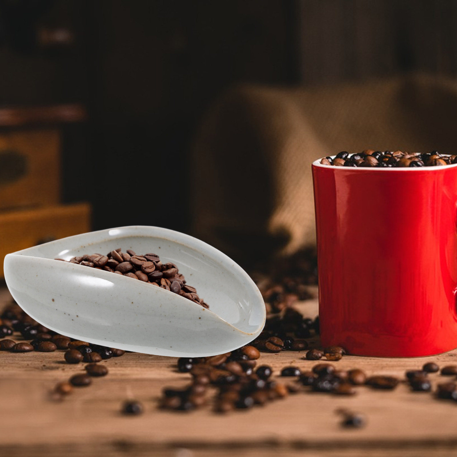 Coffee Tea Bean Leaf - Ceramic Coffee Bean Dosing Tray Multi-Function