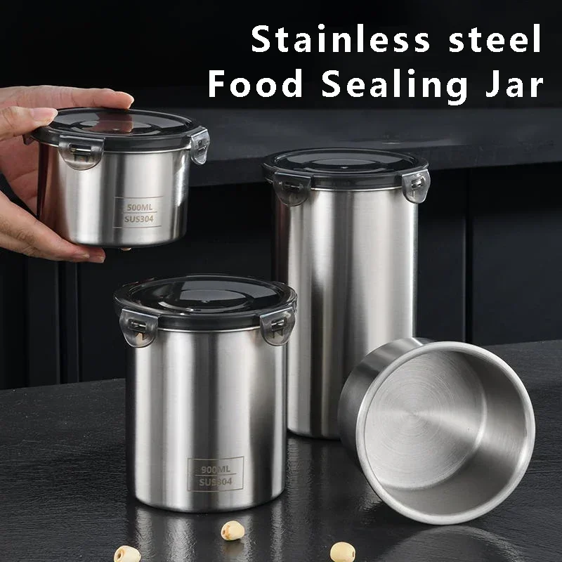 Coffee Tea Bean Leaf - Stainless Steel Food Container Sealed Tank