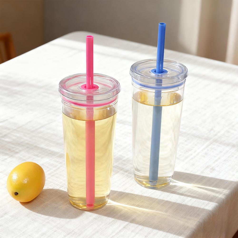 Coffee Tea Tumbler - Portable Straw Cup 20oz Colorful Tritan