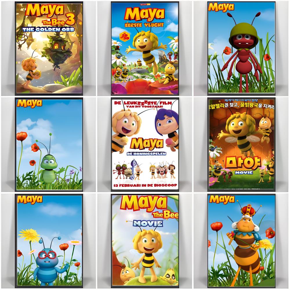 Maya Coffee & Tea Ulasan - Cartoon M-Mayas the Bees Poster Self-adhesive