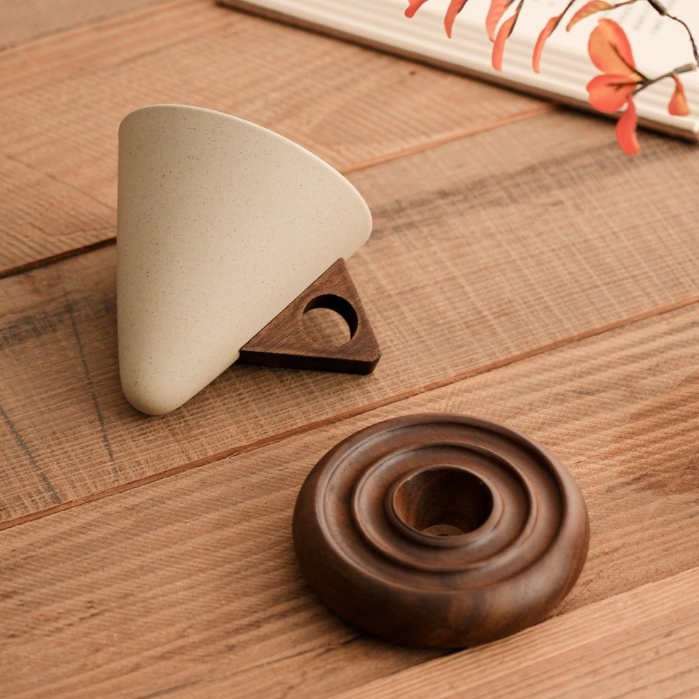 Coffee Tea Essentials - Coarse Ceramic Triangular Cone Cup Retro