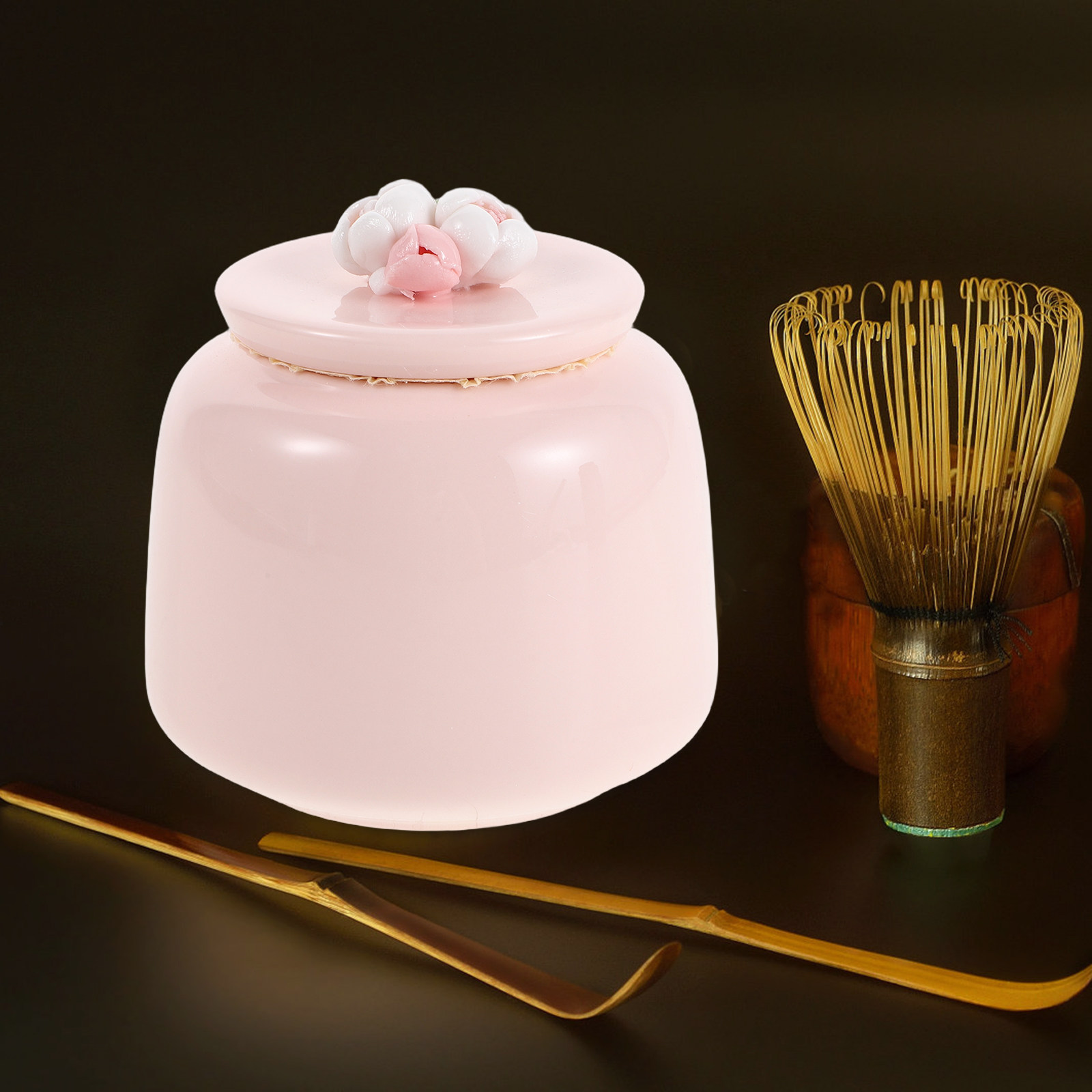 Ceramic Tea Jar Pink Porcelain - đánh giá và giá Coffee Tea Bean Leaf