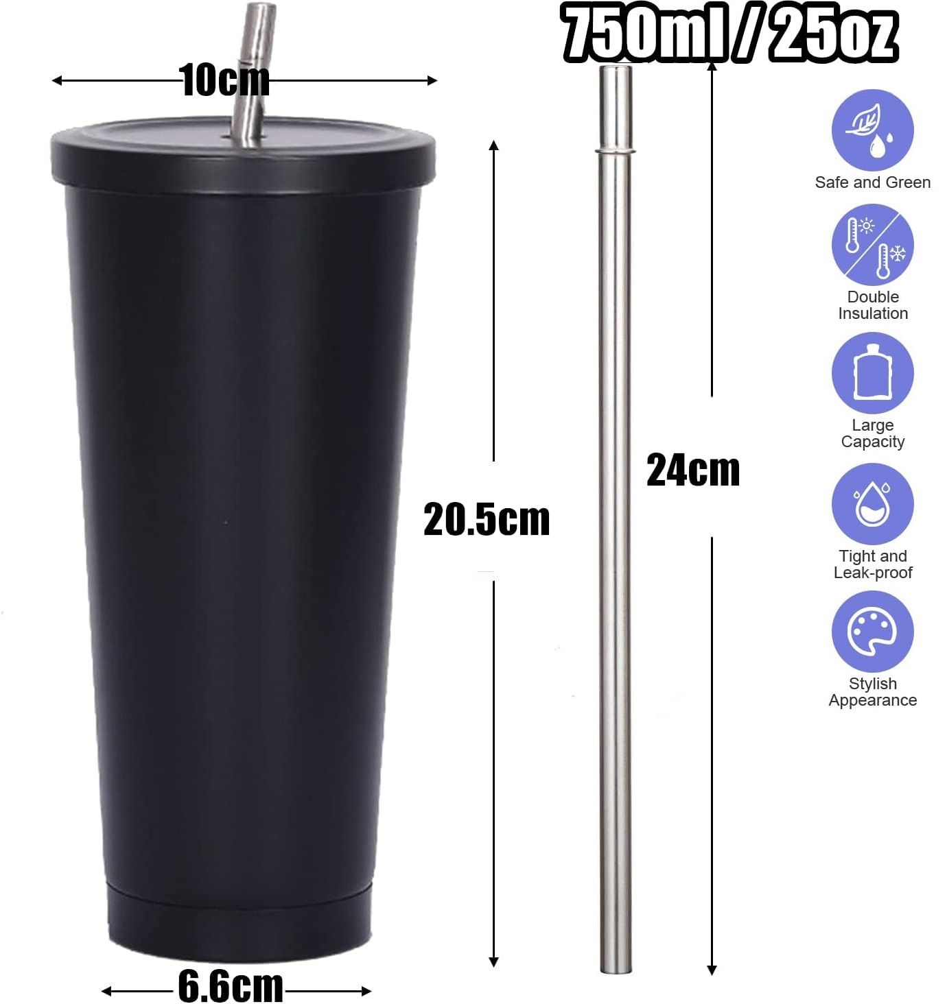 750ml Double-Wall Insulated Tu - đánh giá và giá Coffee Tea Tumbler