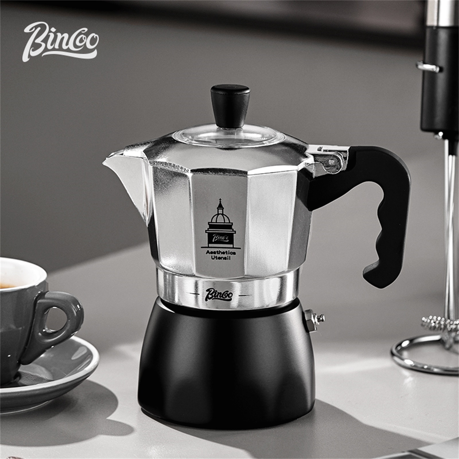 BINCOO Double Valve Moka Pot，E - đánh giá và giá Moka Pot Stove