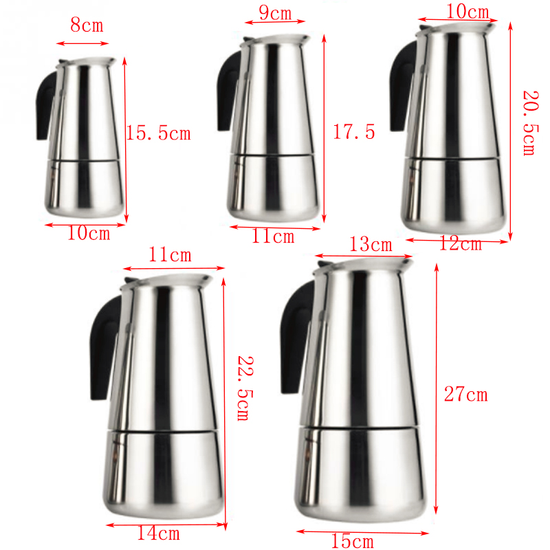 100Ml/200Ml/300Ml/450Ml/600Ml  - đánh giá và giá Moka Pot Stove