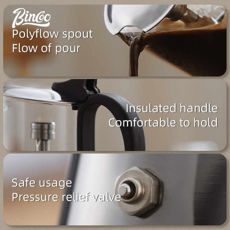 BINCOO Dual-valve Moka Pot Sta - đánh giá và giá Moka Pot Stove